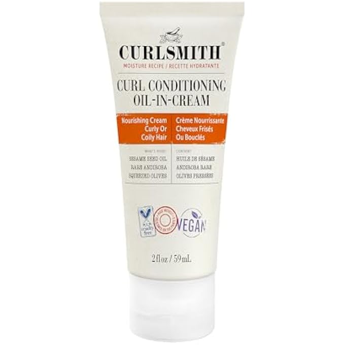CURLSMITH - CURL CONDITIONING OIL IN CREAM - VEGAN LEAVE IN CONDITIONER FOR CURLY AND COILY HAIR (2 FL OZ) TRIAL OR TRAVEL SIZE - Image 1